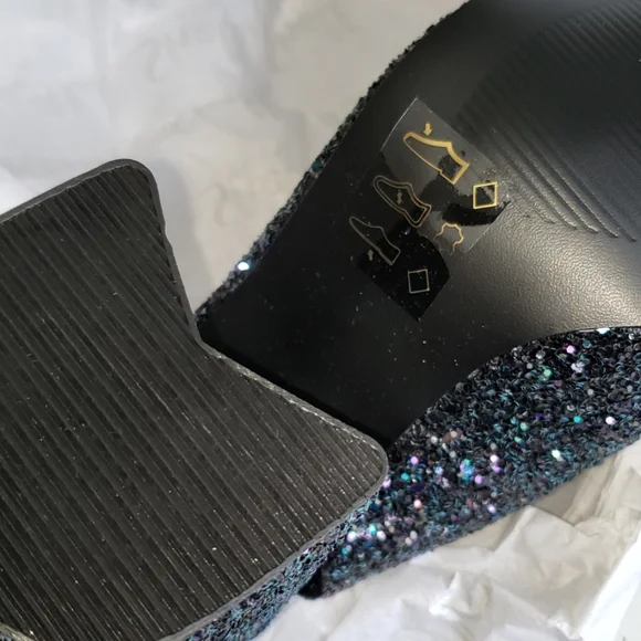 SHELLYS LONDON New Pumps Chic Heel Slingback Sandal Leather Lined Glitter Womens - Picture 11 of 14